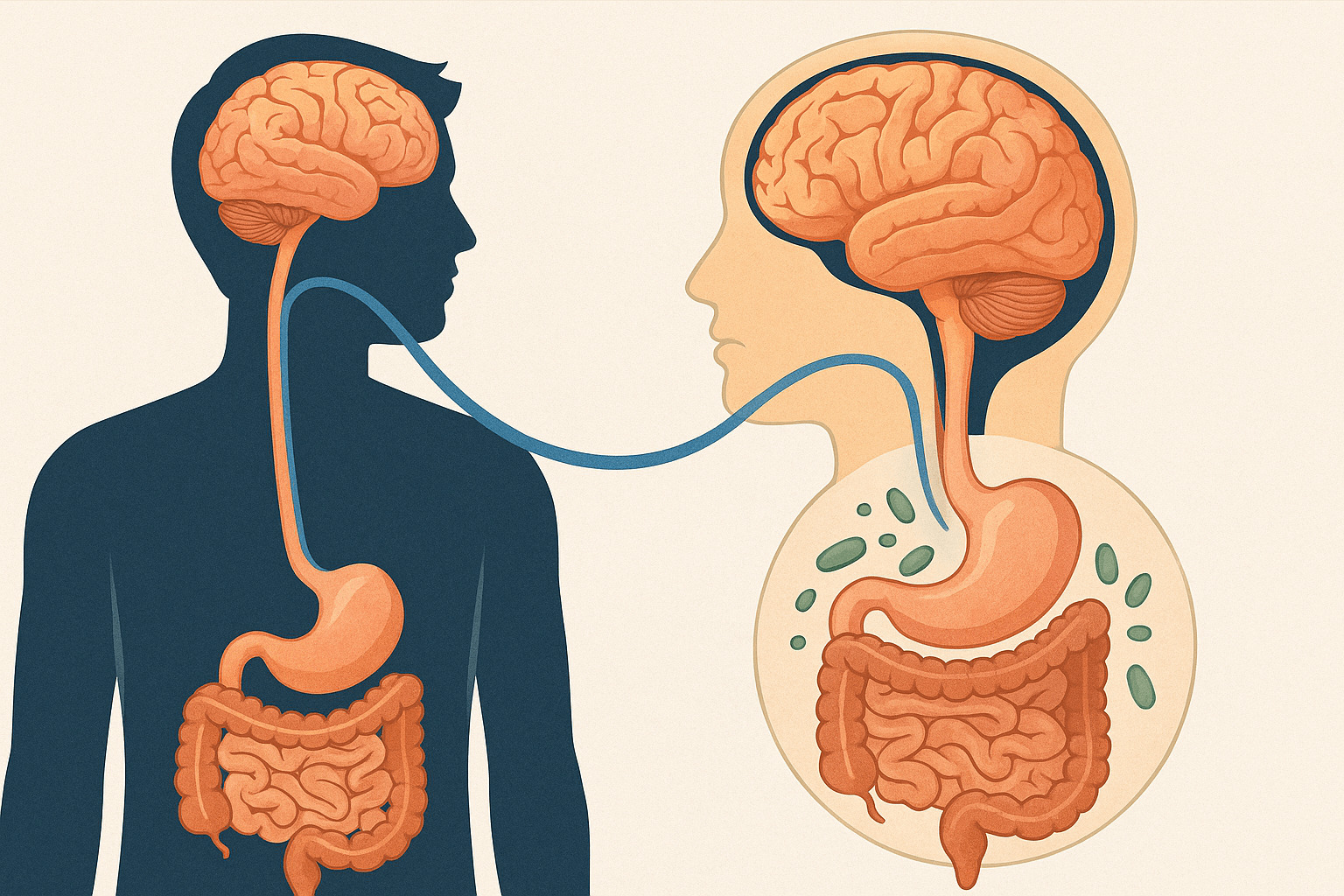 장 속 세로토닌이 뇌와 어떻게 연결되는지 설명하는 장–뇌 축 개념