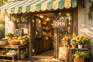 고용보험료 지원 제도를 통해 안정적인 운영 환경을 마련한 소상공인 매장 입구 모습