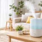 실내 적정 습도 유지에 도움이 되는 가습기 사용과 밝은 거실 환경